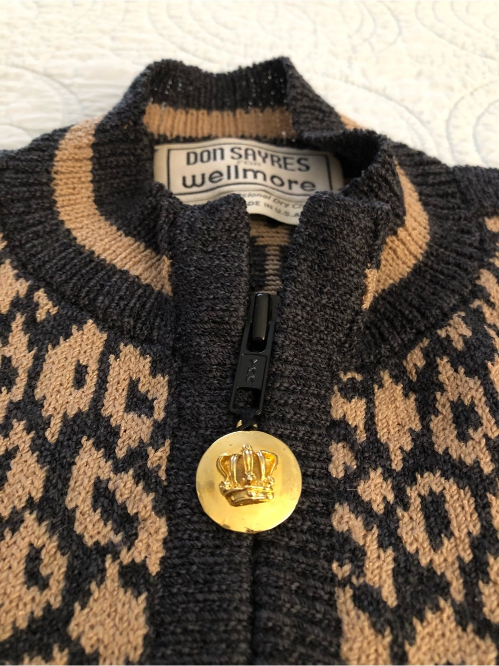 Vintage Don Sayres for Wellmore zip up cardigan sweater. Size small-medium. - Picture 4 of 8